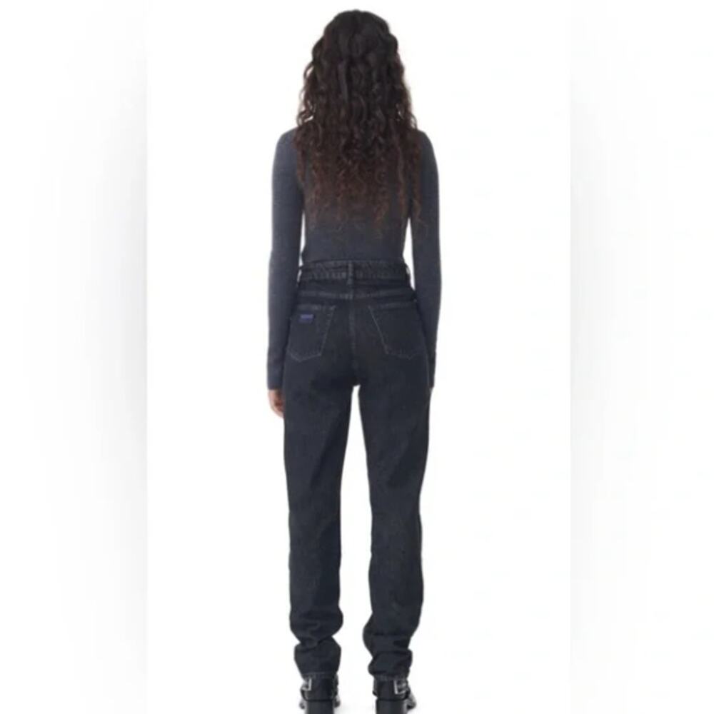 GANNI Black Stone Rigid Denim Swigy Jeans 25 With Patches - Picture 3 of 15